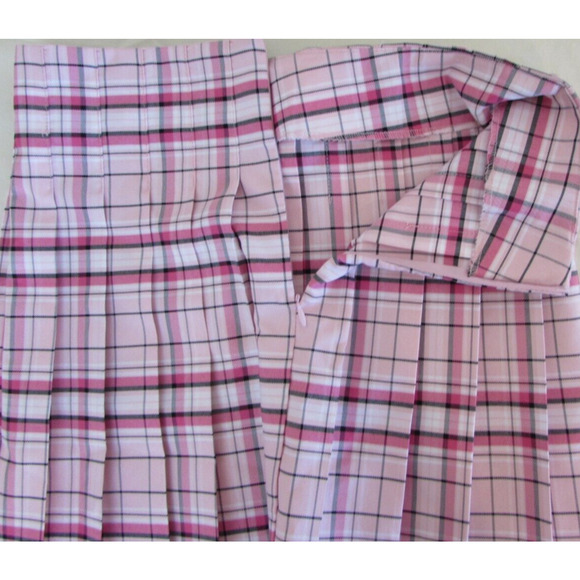Office Siren Pleated Pink Plaid Micro Mini Skirt Sz M 7-9)Legally Office Corp - Picture 7 of 11